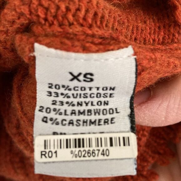 Elliott Lauren Womens Cable Knit Sweater Size XS Rust Wool Cashmere Blend - Picture 4 of 10